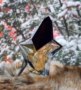 Vergleich zwischen einem traditionellen Designer-Parfum im aufwendigen Stern-Flakon und einer minimalistischen Direct-to-Consumer Alternative von IMIXX.