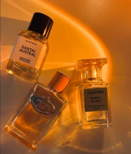 How to: Das Geheimnis von cremigen Sandelholz-Düften wie Tom Ford Santal Blush entschlüsseln – Ein Laborbericht 1 Direkter optischer Vergleich eines Luxus-Sandelholz-Parfüms mit einer hochwertigen Manufaktur-Alternative im Labor.